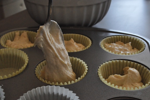 Battering the cupcakes Battering the cupcakes
