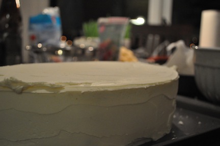 First layer of Buttercream Frosting First layer of Buttercream Frosting