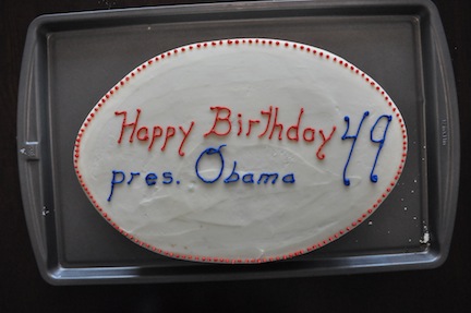 And there we go. A very humble birthday cake for an American President! And there we go. A very humble birthday cake for an American President!